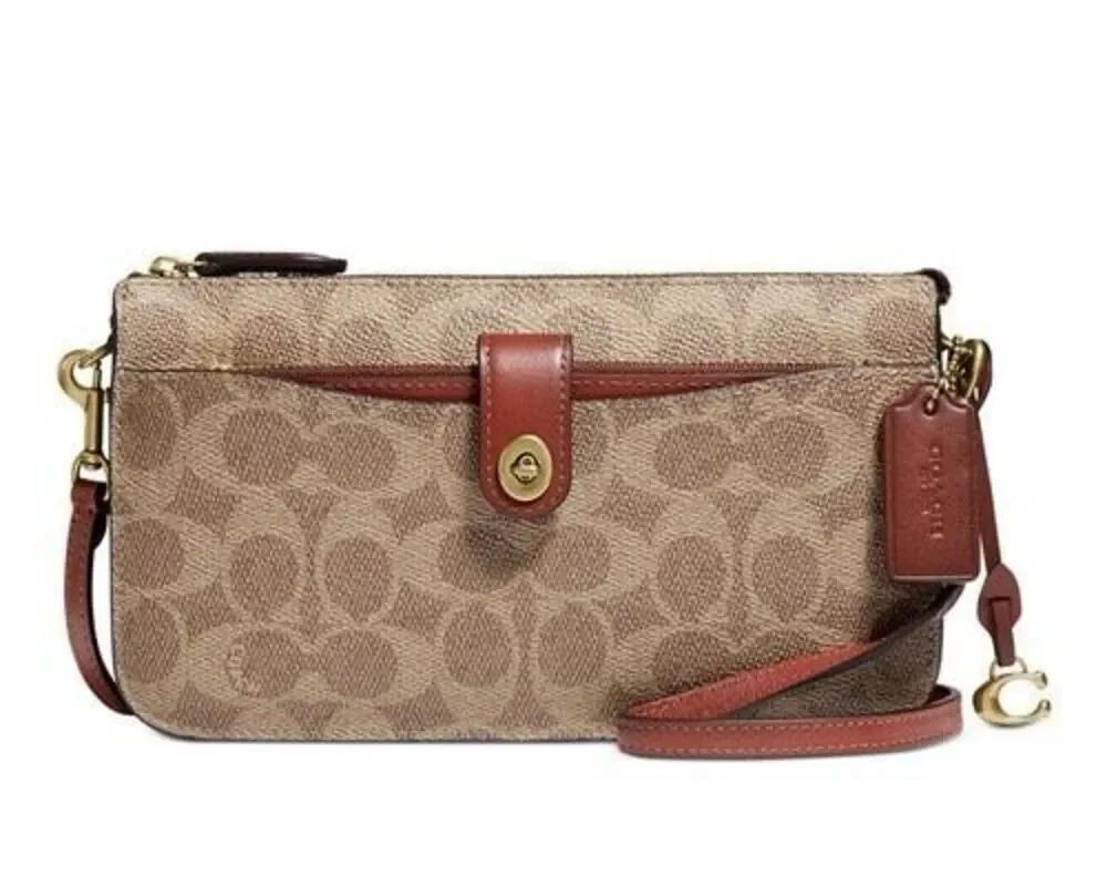 Coach Noa Beige Pop-Up Signature Messenger Bag Signature Canvas